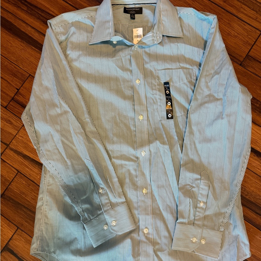 Men's Green Striped Shirt